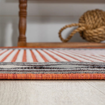Sebastian High-low Modern Diamond Border Indoor/Outdoor Area Rug